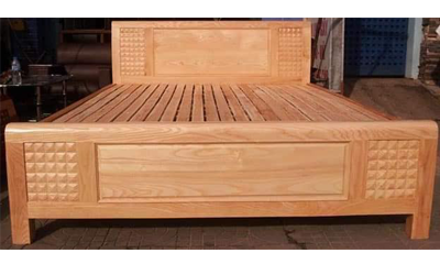Giường ngủ gỗ sồi 1m6 màu cánh gián