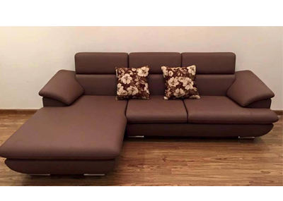 sofa da 250 cm màu nâu 