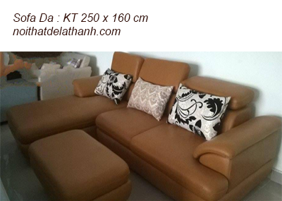 sofa da 250 cm màu da bò