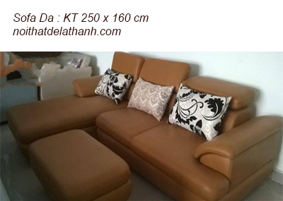 sofa da 250 cm màu da bò 