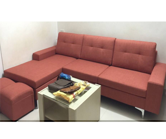 Sofa nỉ 250 cm màu đỏ gạch